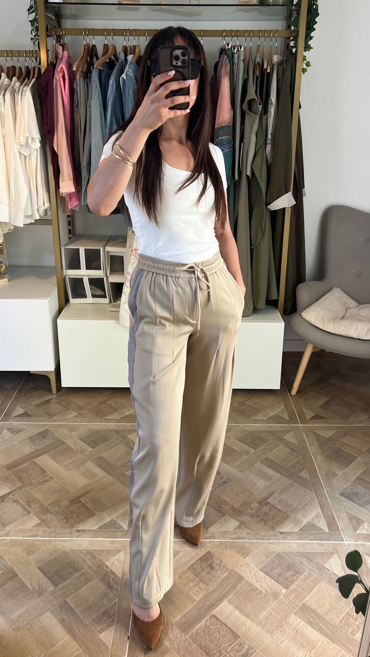 Pantalon fluide taille haute