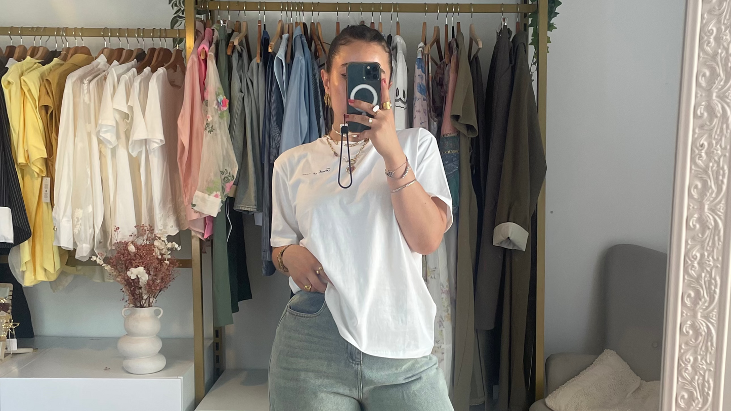 T-shirt blanc brodé