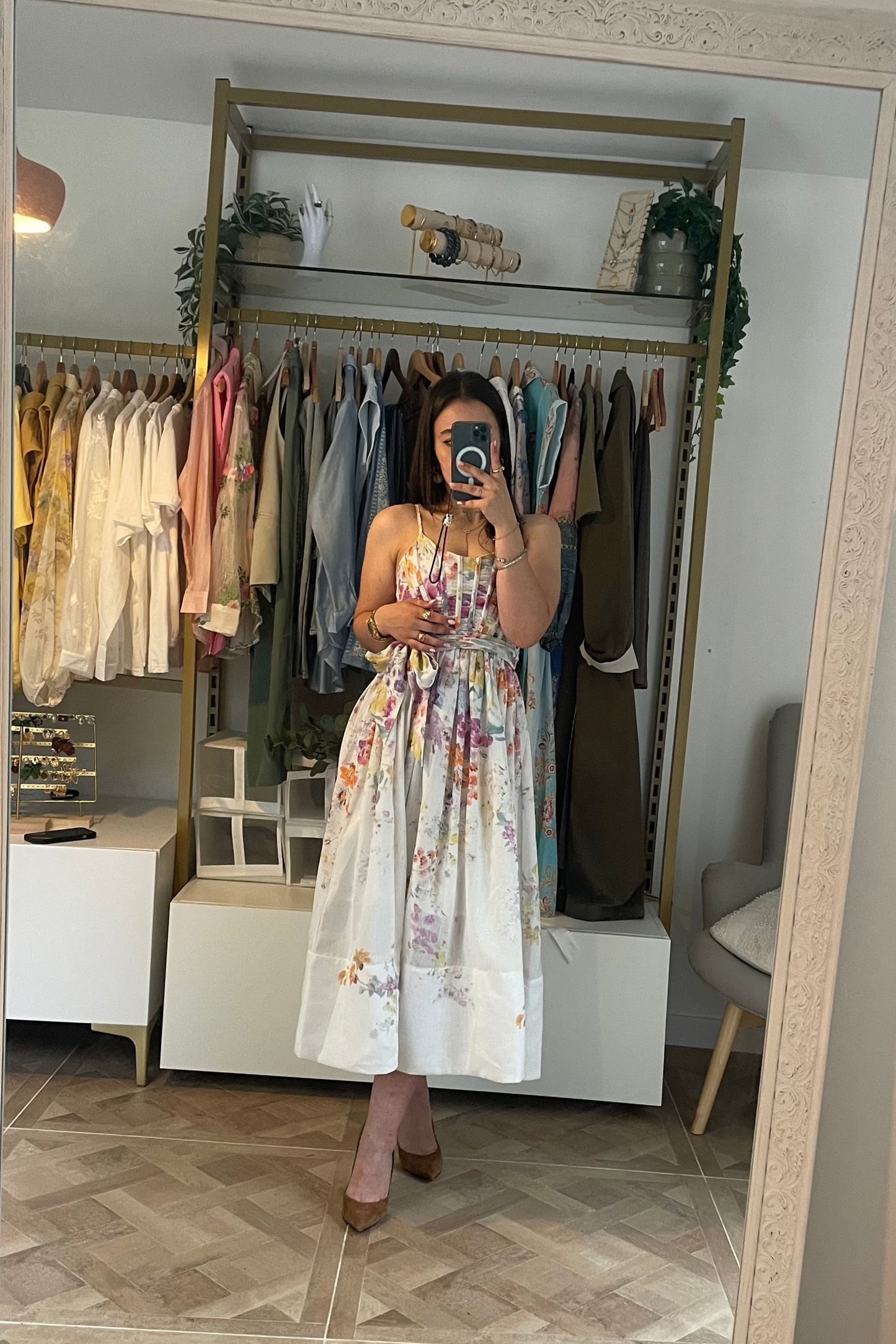 Robe midi fleurie