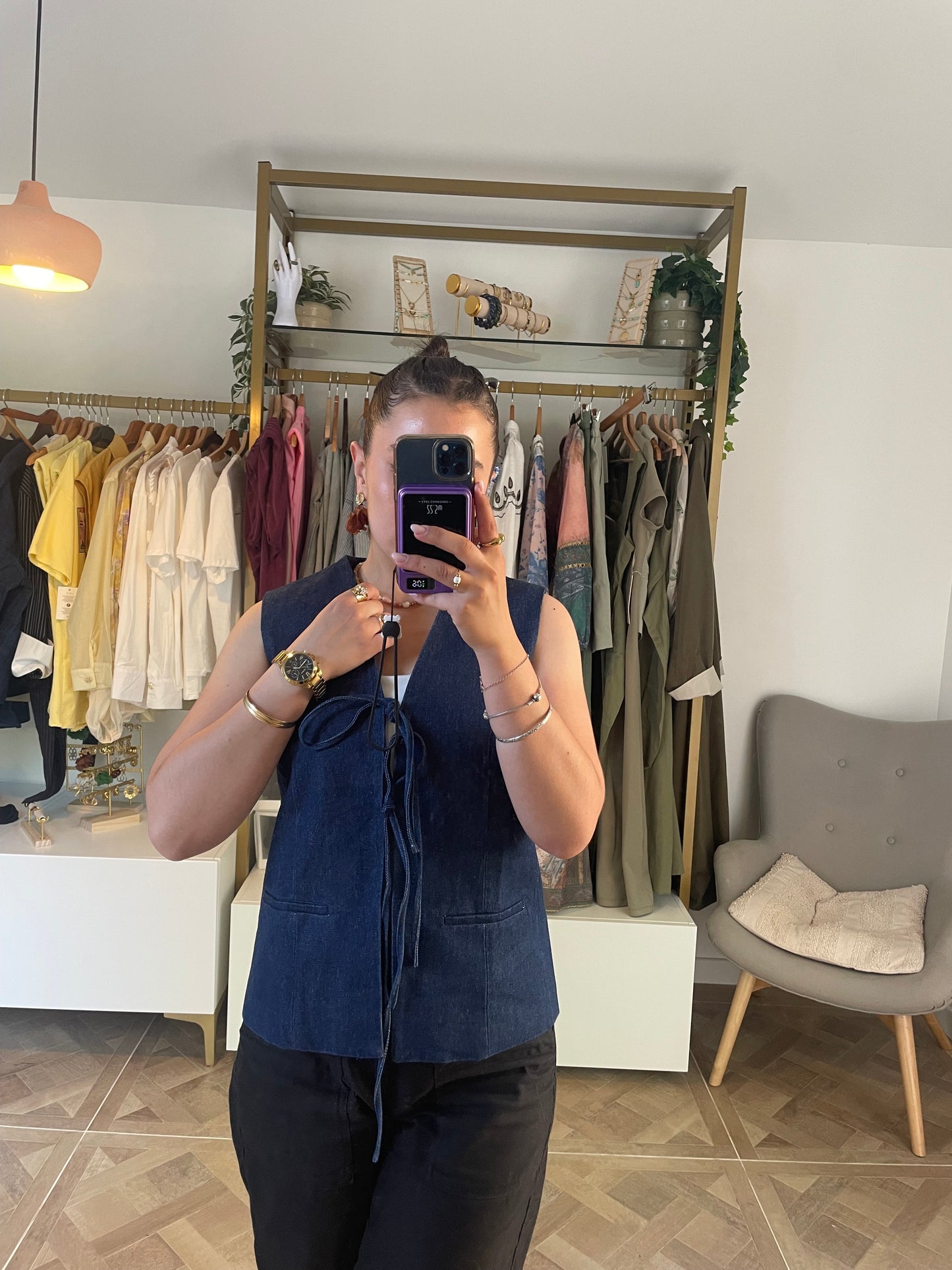 Gilet sans manches denim