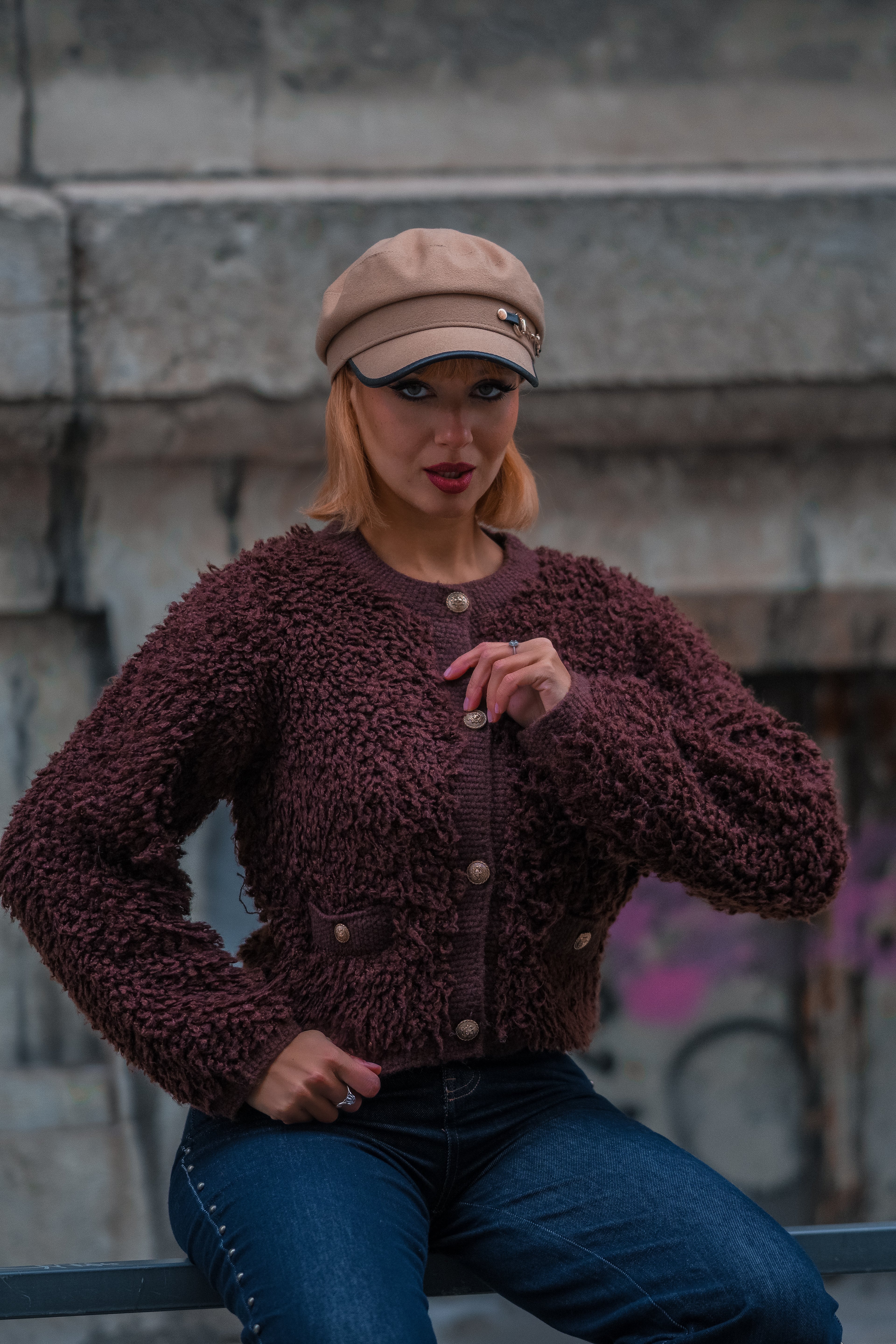 Cardigan "Grenat Urbain"