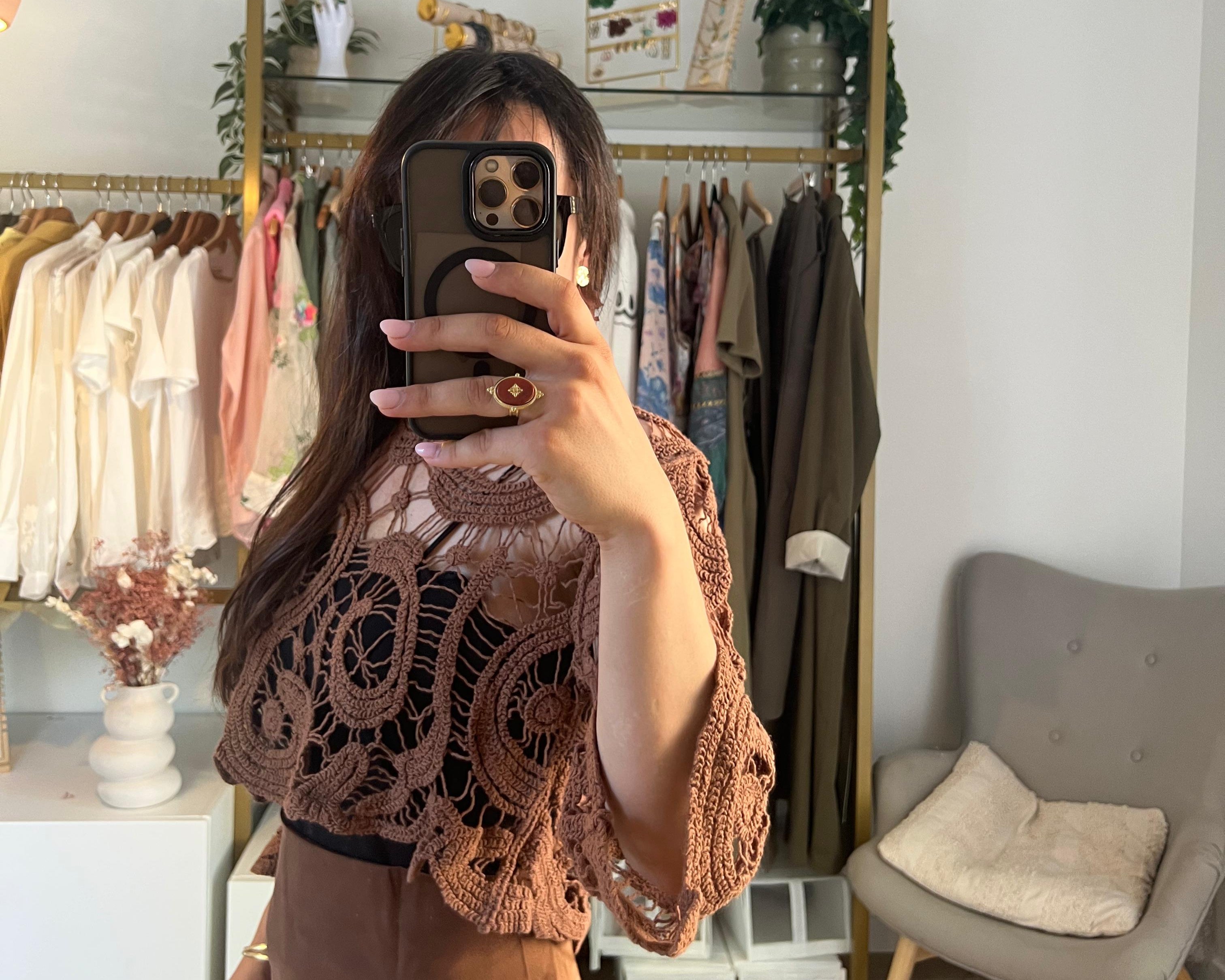 Chocolate crochet top
