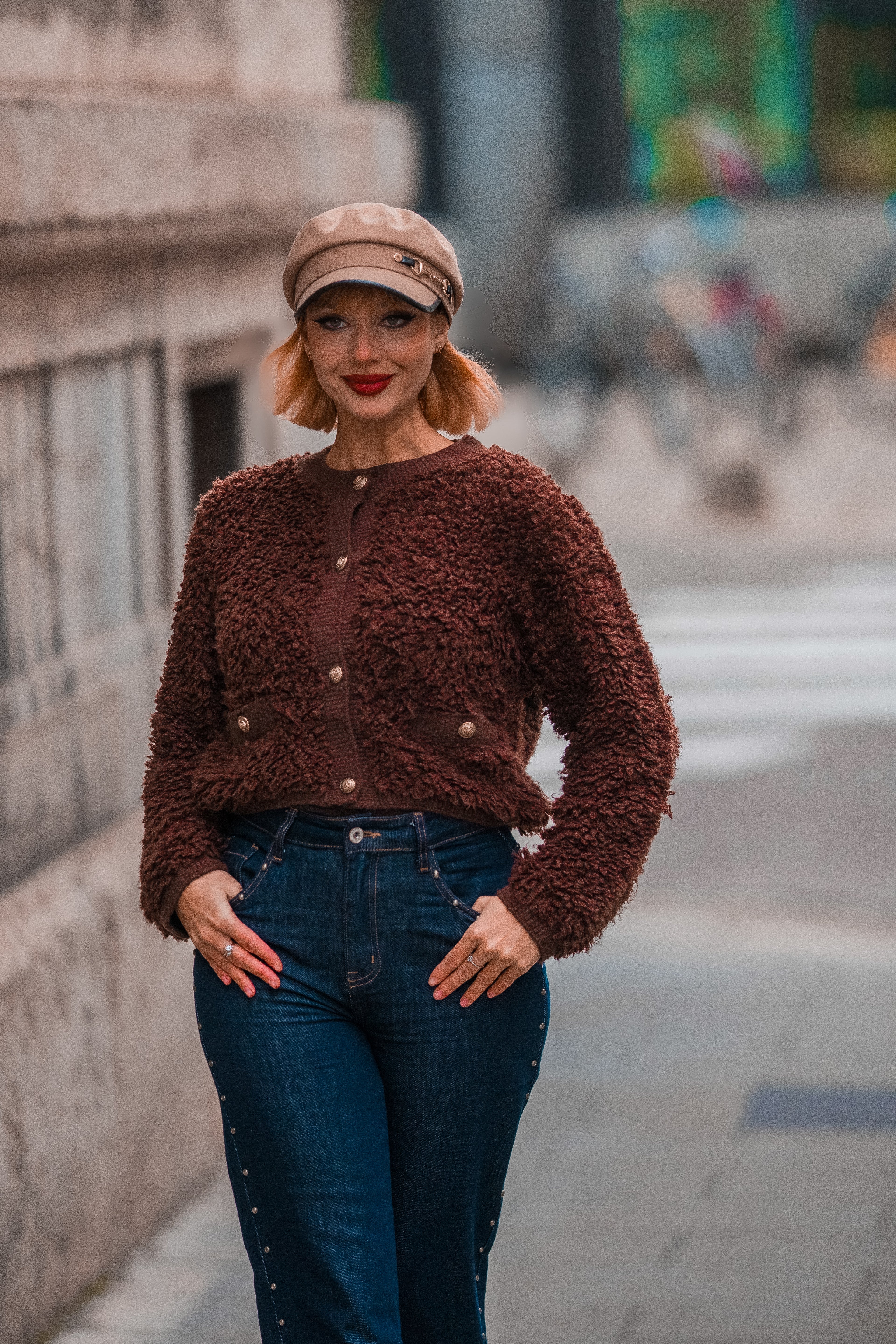 Cardigan "Grenat Urbain"