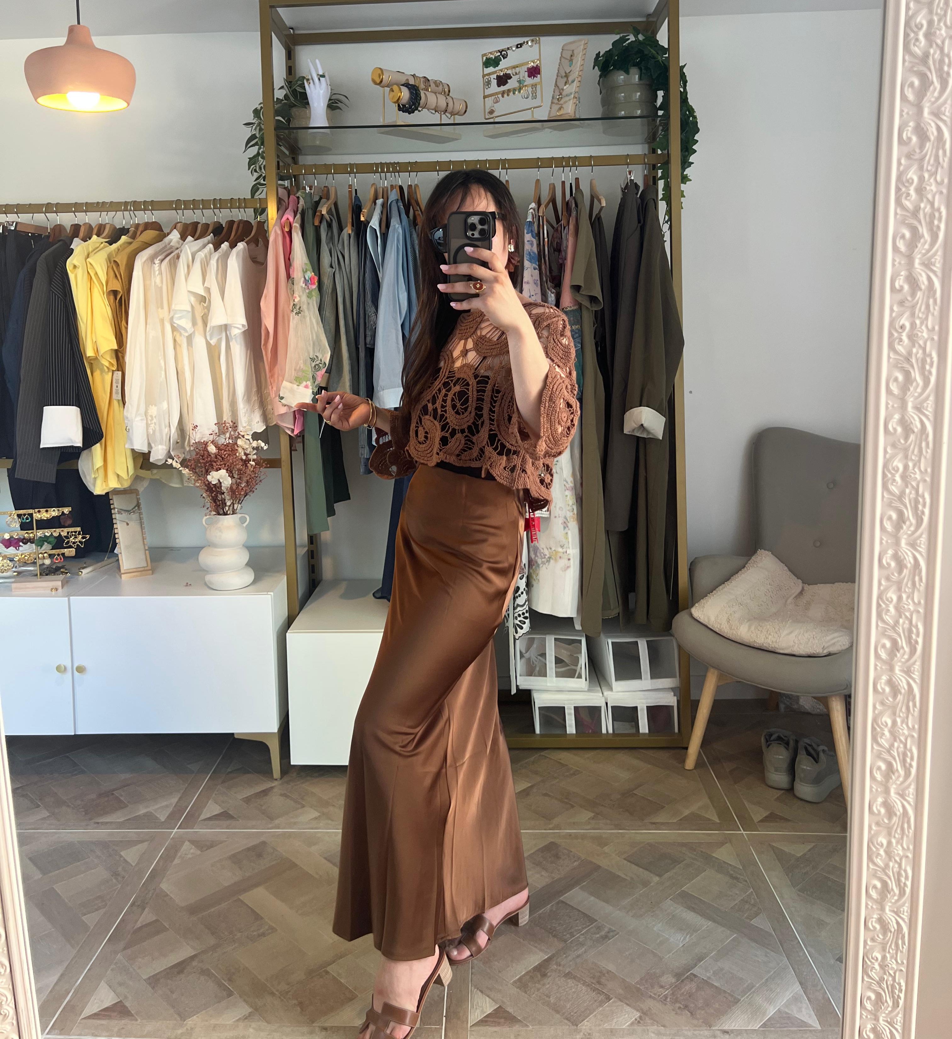 Chocolate crochet top