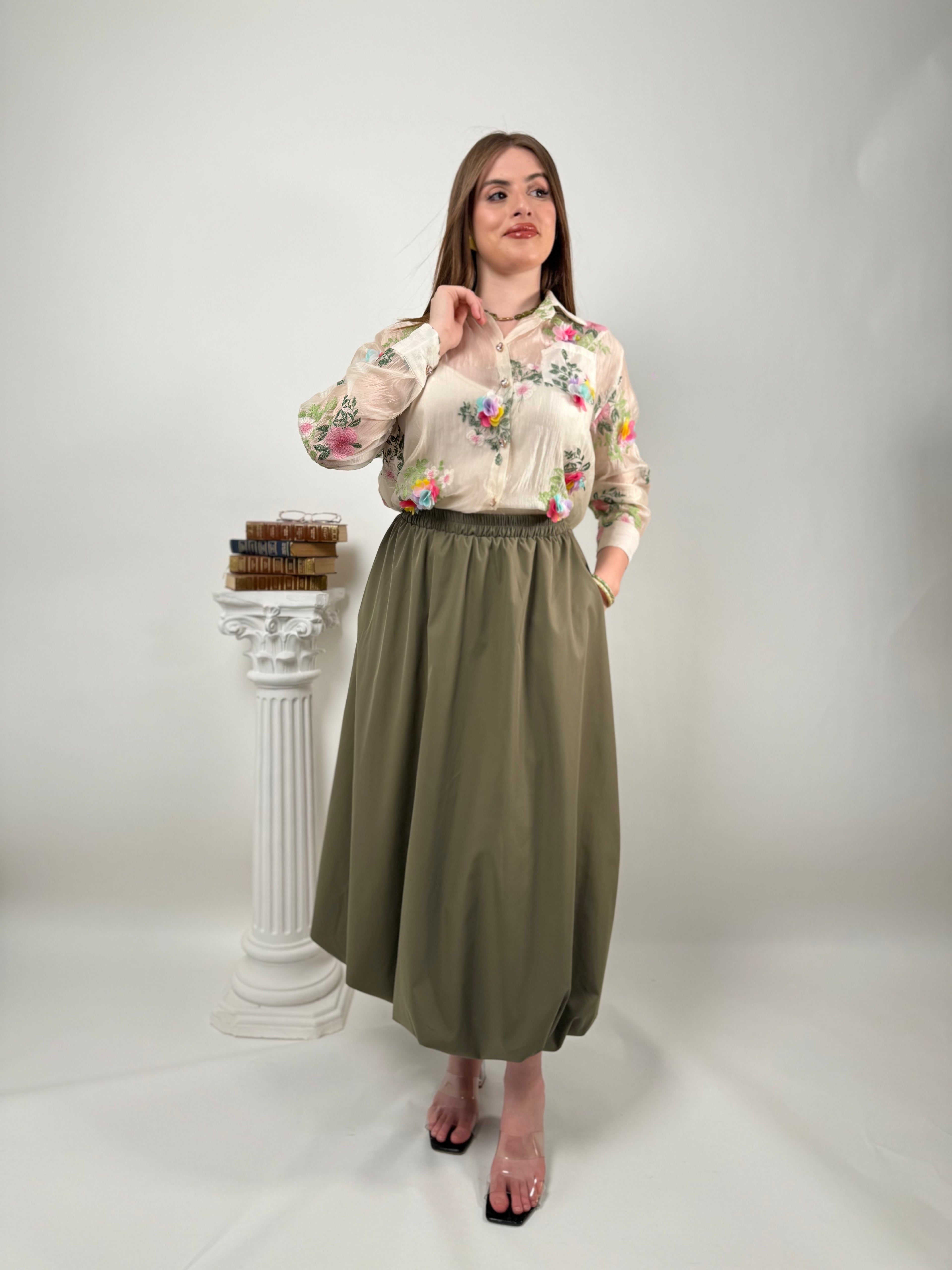 Jupe "Symphonie Olive"