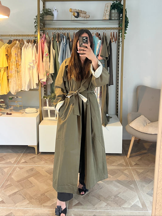Trench long kaki