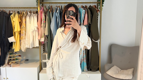 Chemise portefeuille en lin