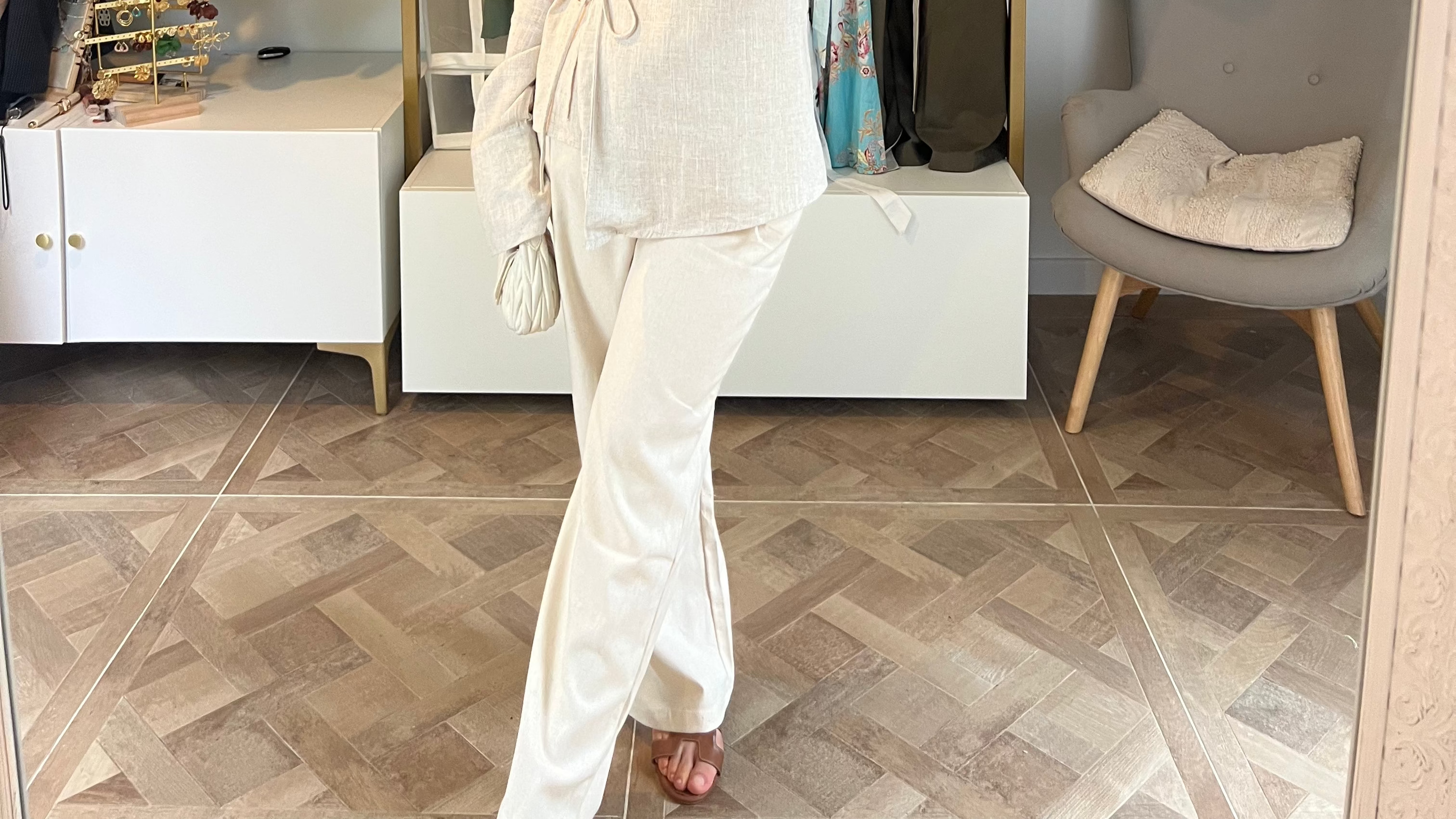 White Paperbag Jeans