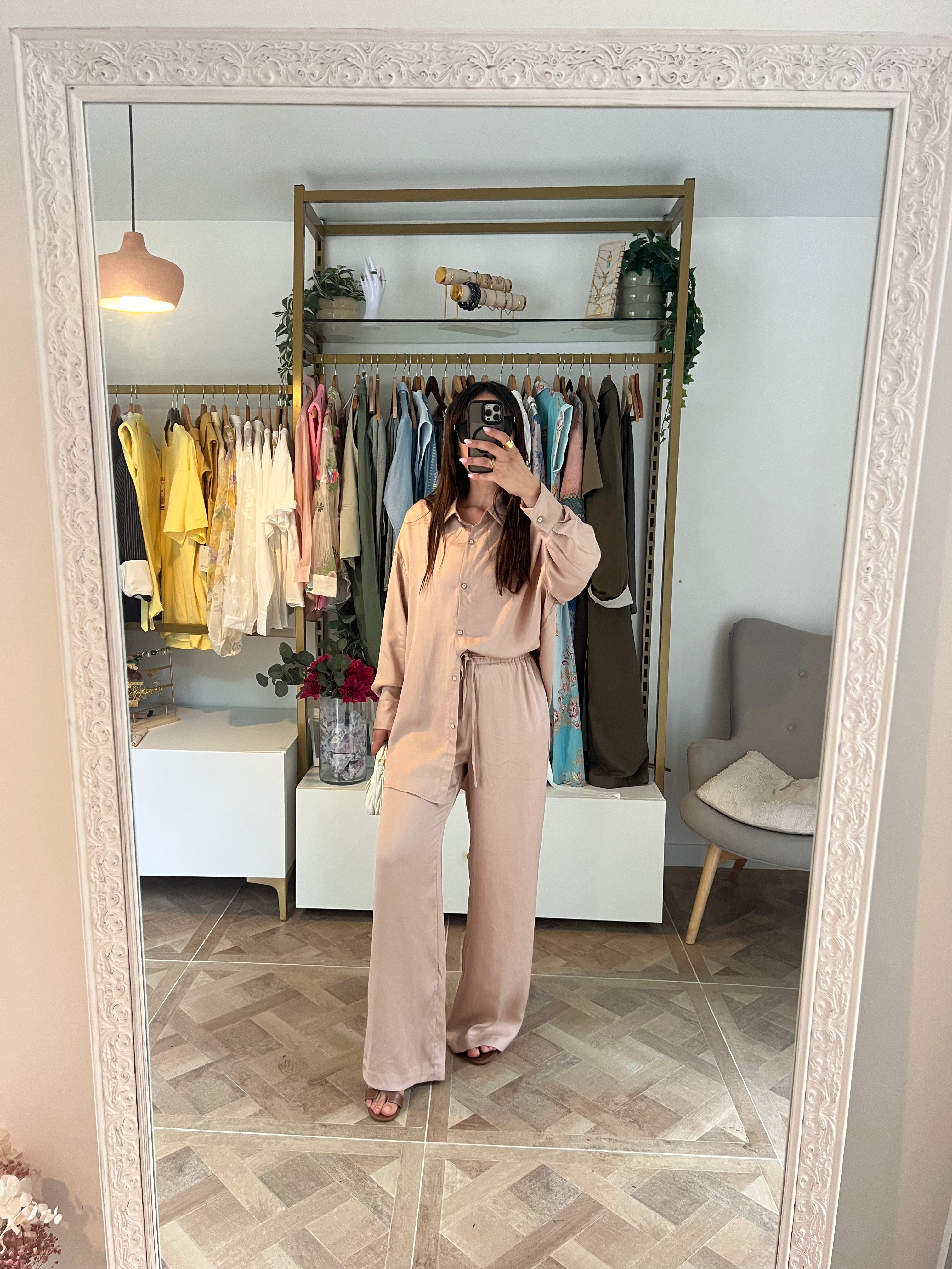 Powder pink fluid set – Shirt &amp; Pants