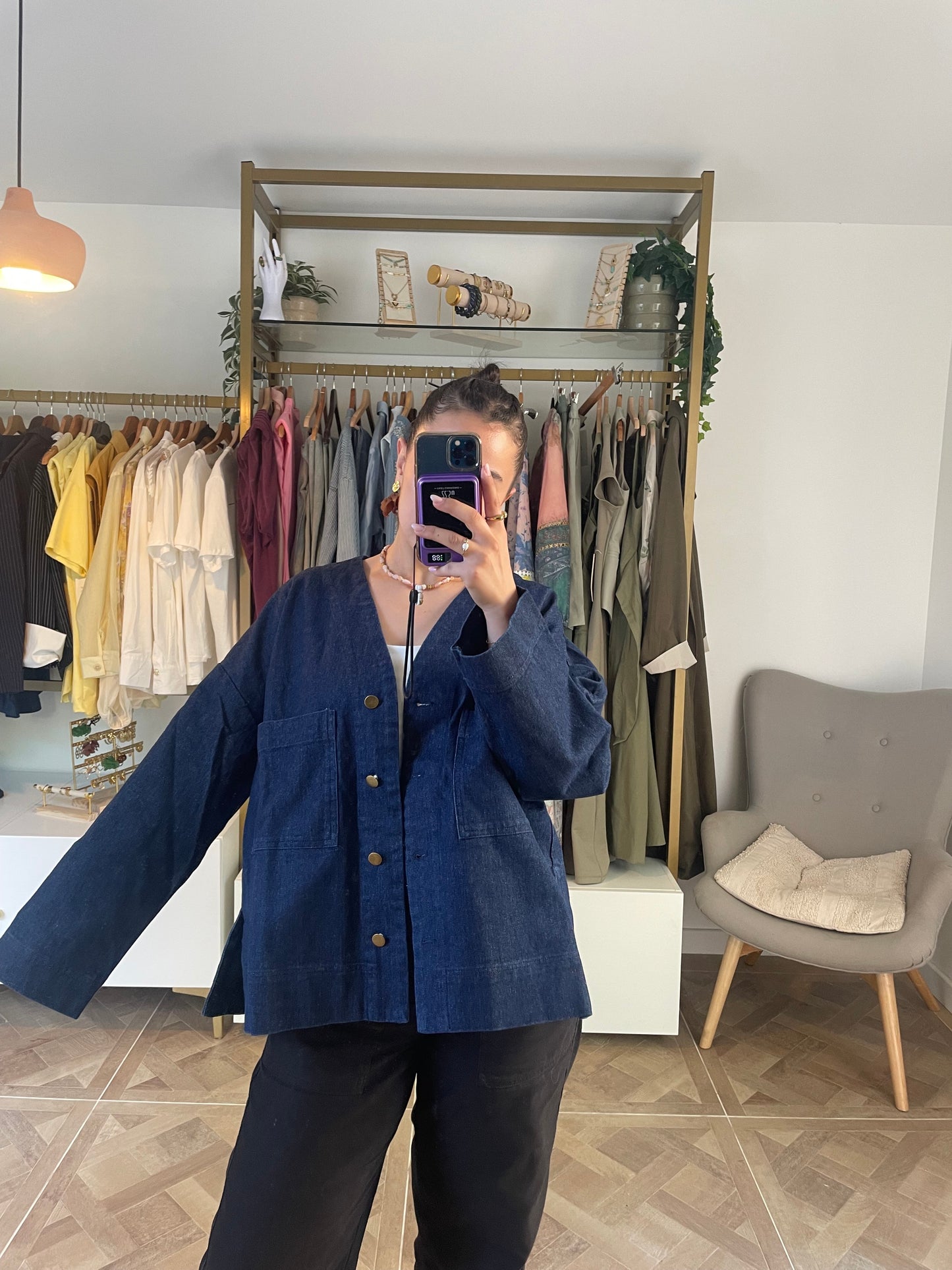 Veste en denim brut oversize